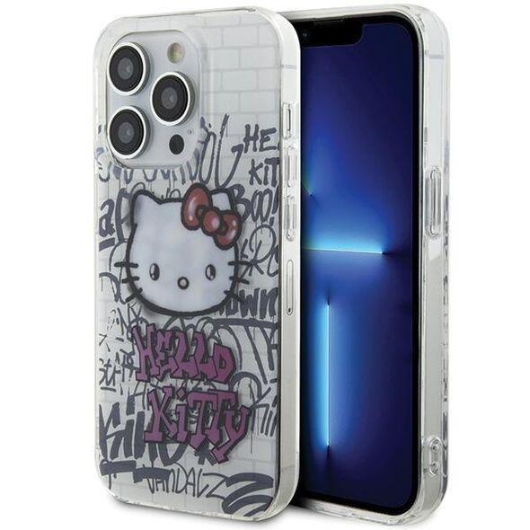 Hello Kitty IML Kitty On Bricks Graffiti case for iPhone 14 Pro - white