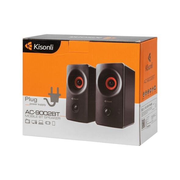 Ηχεία Kisonli AC-9002BT, Bluetooth, 2x5W, 220V, Μαυρο - 22146 έως 12 άτοκες Δόσεις