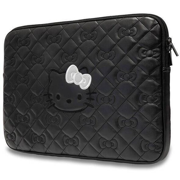 Bag LAPTOP 14" Hello Kitty Sleeve Zip PU Quilted Bows (HKCSZPEKHBPK) black 3666339190385