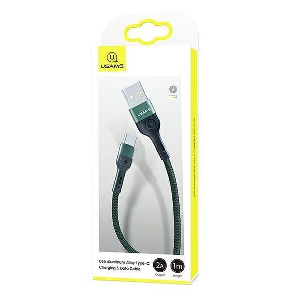 Cable 2A 1m USB - USB-C Usams U55 SJ449USBSG02 (US-SJ449) green 6958444945262