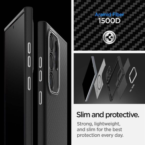 Case SAMSUNG GALAXY S24 ULTRA Spigen Enzo Aramid black 8809971221740