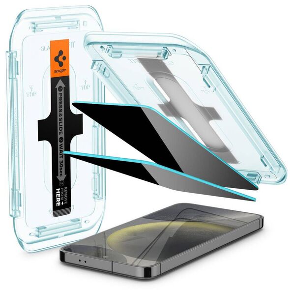 Tempered Glass SAMSUNG GALAXY S24 Spigen Glas.tr "EZ Fit" Privacy 2-pack 8809971225625