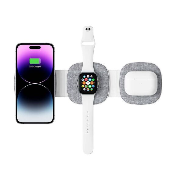 Wireless Charger Magnetic MagSafe 15W 3in1 iPhone + Apple Watch + AirPods Tech-Protect QI15W-A32 grey 5906302308255