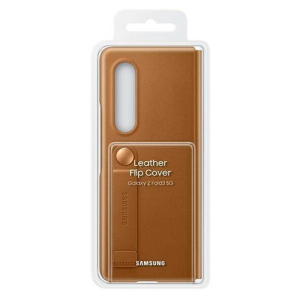 Original Case SAMSUNG GALAXY Z FOLD 3 Samsung Leather Flip Cover (EF-FF926LAEGWW) brown 8806092632936