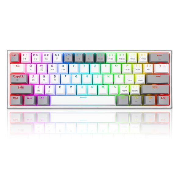 Gaming πληκτρολόγιο - Redragon K617 Fizz RGB (White/Grey) RD-K617GR 83870 έως 12 άτοκες Δόσεις