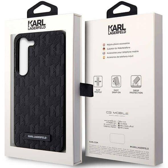 Original Case SAMSUNG GALAXY S24+ Karl Lagerfeld Hardcase Saffiano Mono Metal Logo (KLHCS24MSAKLHPK) black 3666339246976