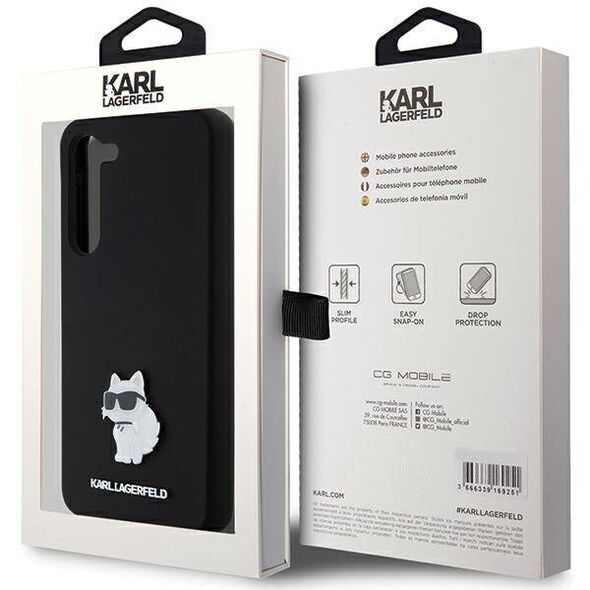 Original Case SAMSUNG GALAXY S24+ Karl Lagerfeld Silicone Choupette Metal Pin (KLHCS24MSMHCNPK) black 3666339259181