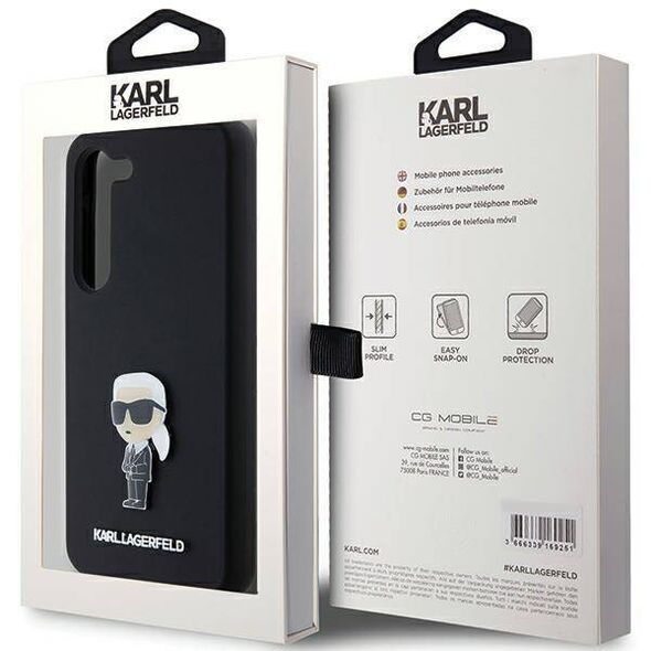 Original Case SAMSUNG GALAXY S24+ Karl Lagerfeld Silicone Ikonik Metal Pin (KLHCS24MSMHKNPK) black 3666339259242