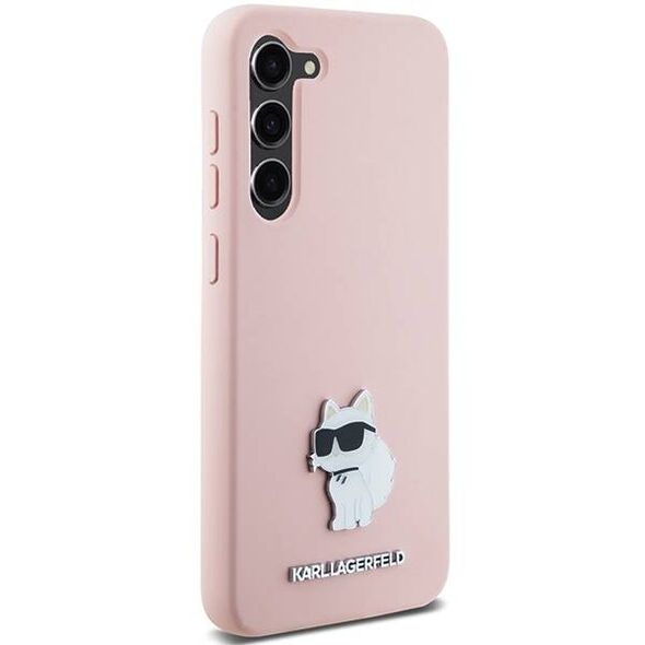 Original Case SAMSUNG GALAXY S24 Karl Lagerfeld Silicone Choupette Metal Pin (KLHCS24SSMHCNPP) pink 3666339259204