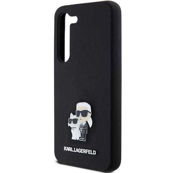 Original Case SAMSUNG GALAXY S24 Karl Lagerfeld Hardcase Silicone Karl&Choupette Metal Pin (KLHCS24SSMHKCNPK) black 3666339259143