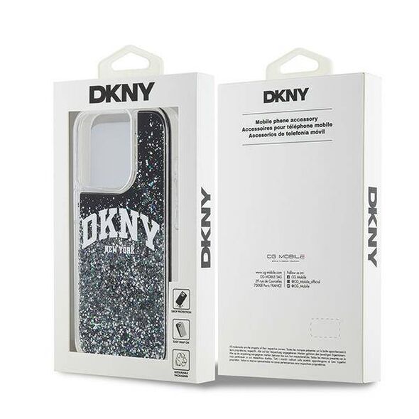 Original Case IPHONE 14 PRO DKNY Hardcase Liquid Glitter Big Logo (DKHCP14LLBNAEK) black 3666339270735