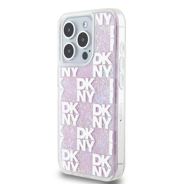 Original Case APPLE IPHONE 15 PRO DKNY Hardcase Liquid Glitter Multilogo (DKHCP15LLCPEPP) pink 3666339271190