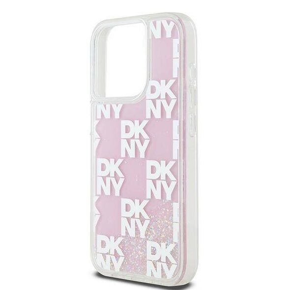 Original Case APPLE IPHONE 15 PRO DKNY Hardcase Liquid Glitter Multilogo (DKHCP15LLCPEPP) pink 3666339271190