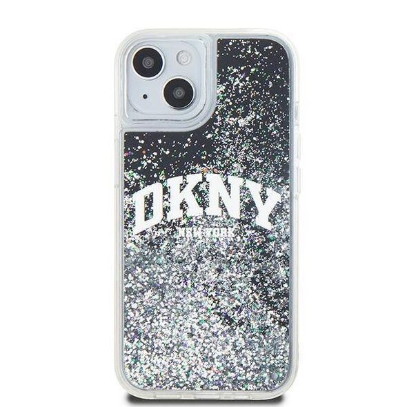 Original Case IPHONE 13 / 14 / 15 DKNY Hardcase Liquid Glitter Big Logo (DKHCP15SLBNAEK) black 3666339270759