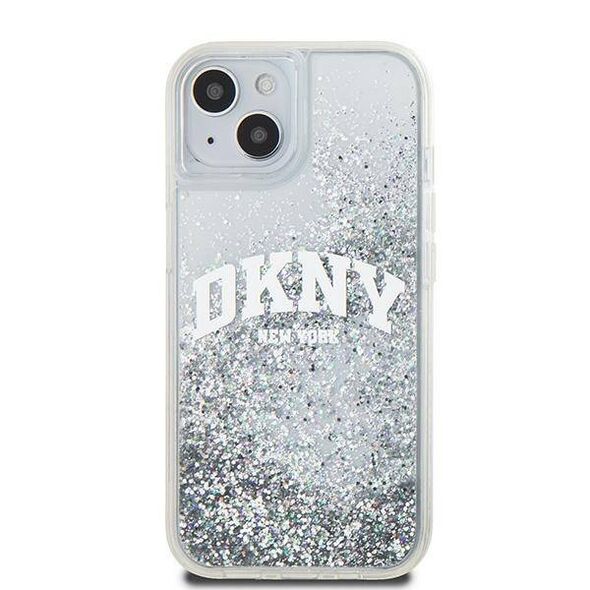 Original Case IPHONE 13 / 14 / 15 DKNY Hardcase Liquid Glitter Big Logo (DKHCP15SLBNAET) white 3666339270896