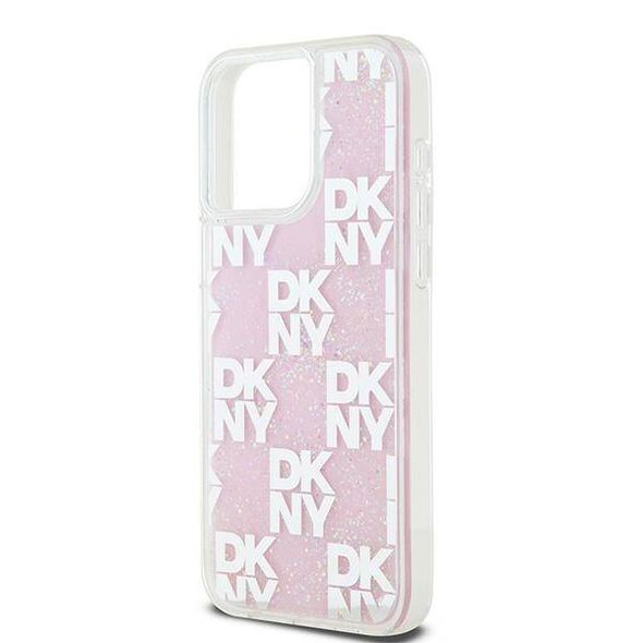 Original Case APPLE IPHONE 15 PRO MAX DKNY Hardcase Liquid Glitter Big Logo (DKHCP15XLCPEPP) pink 3666339271206