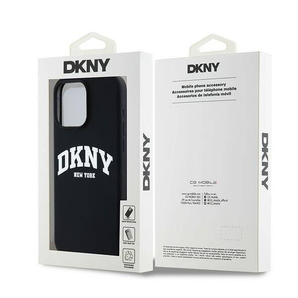 Original Case IPHONE 13 PRO MAX DKNY Hardcase Liquid Silicone White Printed Logo MagSafe (DKHMP13XSNYACH) black 3666339266646