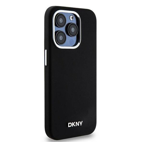 Original Case IPHONE 14 PRO DKNY Hardcase Liquid Silicone Small Metal Logo MagSafe (DKHMP14LSMCHLK) black 3666339265694