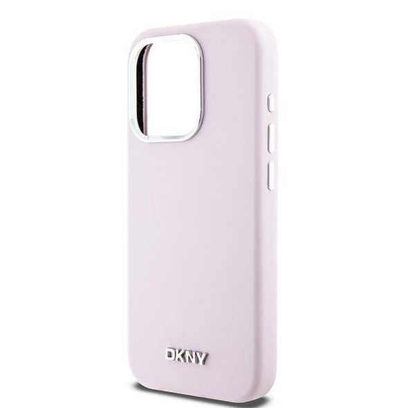Original Case IPHONE 14 PRO DKNY Hardcase Liquid Silicone Small Metal Logo MagSafe DKHMP14LSMCHLP pink 3666339265830