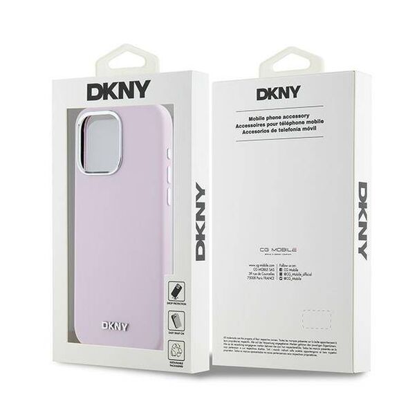 Original Case IPHONE 14 PRO MAX DKNY Hardcase Liquid Silicone Small Metal Logo MagSafe (DKHMP14XSMCHLP) pink 3666339265847