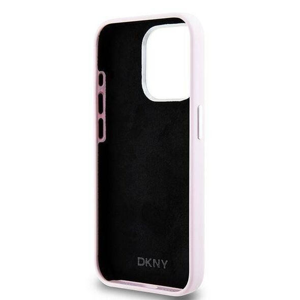 Original Case APPLE IPHONE 15 PRO DKNY Hardcase Liquid Silicone Small Metal Logo MagSafe (DKHMP15LSMCHLP) pink 3666339265878