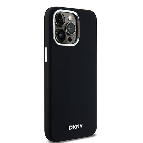 Original Case APPLE IPHONE 15 PRO MAX DKNY Hardcase Liquid Silicone Small Metal Logo MagSafe (DKHMP15XSMCHLK) black 3666339265748