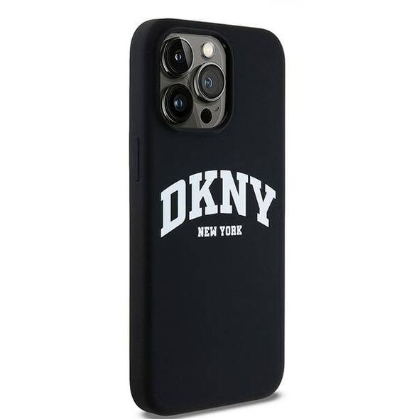 Original Case APPLE IPHONE 15 PRO MAX DKNY Hardcase Liquid Silicone White Printed Logo MagSafe (DKHMP15XSNYACH) black 3666339266721