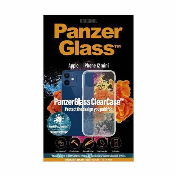 Case IPHONE 12 MINI PanzerGlass ClearCase Antibacterial Clear transparent 5711724002489