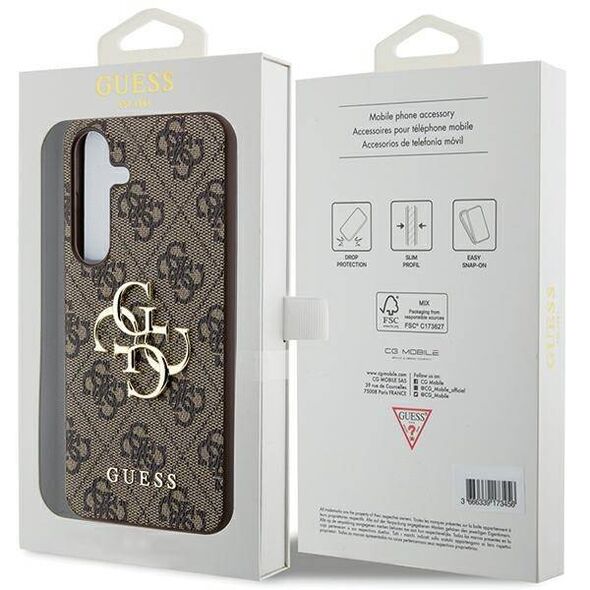 Original Case SAMSUNG GALAXY A55 5G Guess Hardcase 4G Big Metal Logo (GUHCSA554GMGBR) brown 3666339259617