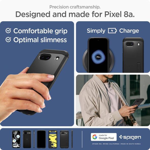 Case GOOGLE PIXEL 8A Spigen Tough Armor black 8809971221504