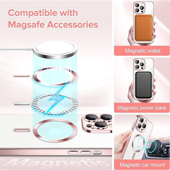Techsuit Husa pentru iPhone 12 Pro - Techsuit Luxury Crystal MagSafe - Pink 5949419137400 έως 12 άτοκες Δόσεις