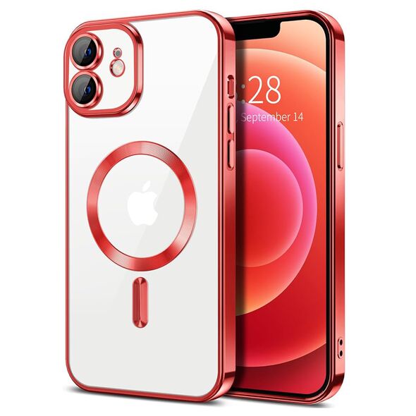 Techsuit Husa pentru iPhone 12 - Techsuit Luxury Crystal MagSafe - Red 5949419137578 έως 12 άτοκες Δόσεις