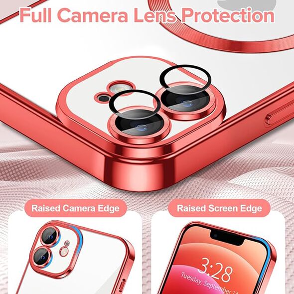 Techsuit Husa pentru iPhone 12 - Techsuit Luxury Crystal MagSafe - Red 5949419137578 έως 12 άτοκες Δόσεις