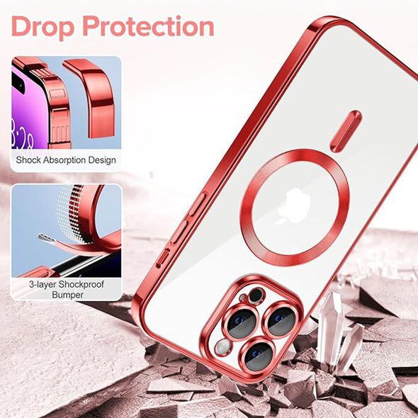 Techsuit Husa pentru iPhone 14 Pro Max - Techsuit Luxury Crystal MagSafe - Red 5949419136762 έως 12 άτοκες Δόσεις