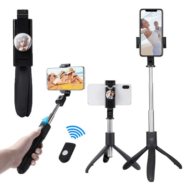 Techsuit Folding Selfie Stick with Tripod, 70cm - Techsuit (K06) - Black 5949419123366 έως 12 άτοκες Δόσεις