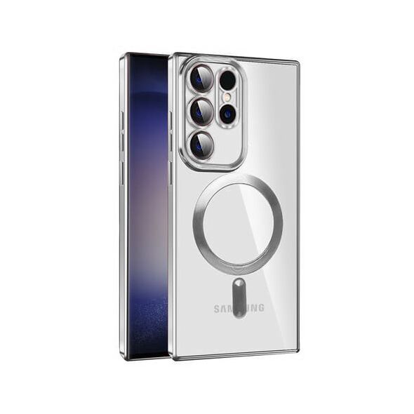 Techsuit Husa pentru Samsung Galaxy S24 Ultra - Techsuit Luxury Crystal MagSafe - Silver 5949419135307 έως 12 άτοκες Δόσεις