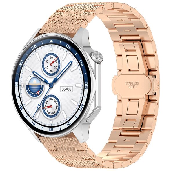 Techsuit Curea pentru Huawei Watch GT 2 (46mm)/GT 2 Pro/GT 3 Pro (46mm)/Ultimate, Xiaomi Watch S1 - Techsuit Watchband (W052) - Rose Gold 5949419138698 έως 12 άτοκες Δόσεις