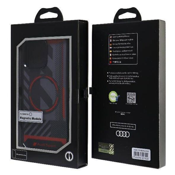 Original Case APPLE IPHONE 15 PRO MAX Audi Hardcase IML Sport MagSafe Case (AU-IMLMIP15PM-RSQ/D2-BK) black 6955250227520