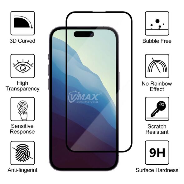 Vmax tempered glass 9D Glass for iPhone 14 6,1&quot; 6976757303326