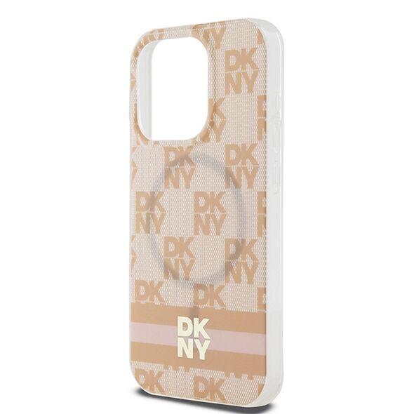 DKNY case for iPhone 15 Pro Max 6,7&quot; DKHMP15XHCPTSP black HC Magsafe pc tpu checkered pattern w printed stripes 3666339269104