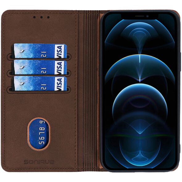 Θήκη Πορτοφόλι Vintage Magnet Wallet Sonique Samsung Galaxy M52 5G Καφέ - Sonique - Καφέ - Galaxy M52 5G - Θήκη Πορτοφόλι