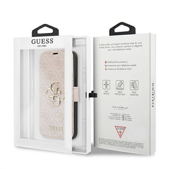 Original Case IPHONE 13 PRO MAX Guess Book 4G Big Metal Logo (GUBKP13X4GMGPI) pink 3666339032678