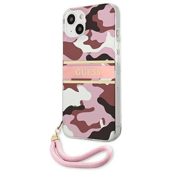 Original Case IPHONE 13 MINI Guess Hardcase Camo Strap Collection (GUHCP13SKCABPI) pink 3666339023157