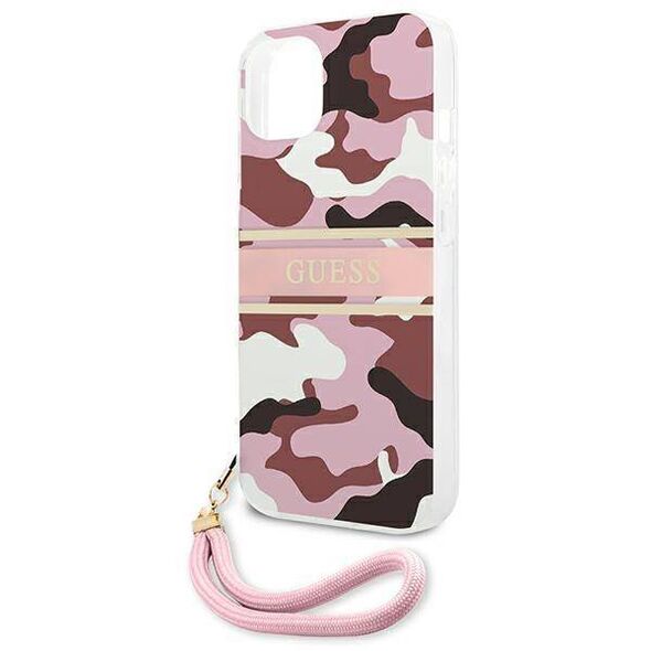 Original Case IPHONE 13 MINI Guess Hardcase Camo Strap Collection (GUHCP13SKCABPI) pink 3666339023157