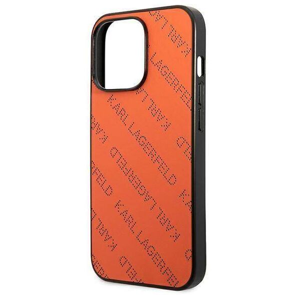 Original Case IPHONE 13 PRO Karl Lagerfeld Hardcase Perforated Allover (KLHCP13LPTLO) orange 3666339049584