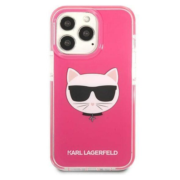 Original Case IPHONE 13 PRO Karl Lagerfeld Hardcase Choupette Head (KLHCP13LTPECPI) pink 3666339048549