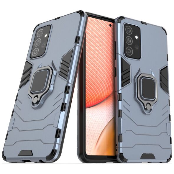 Ring Armor Case Kickstand Tough Rugged Cover for Samsung Galaxy A72 4G blue