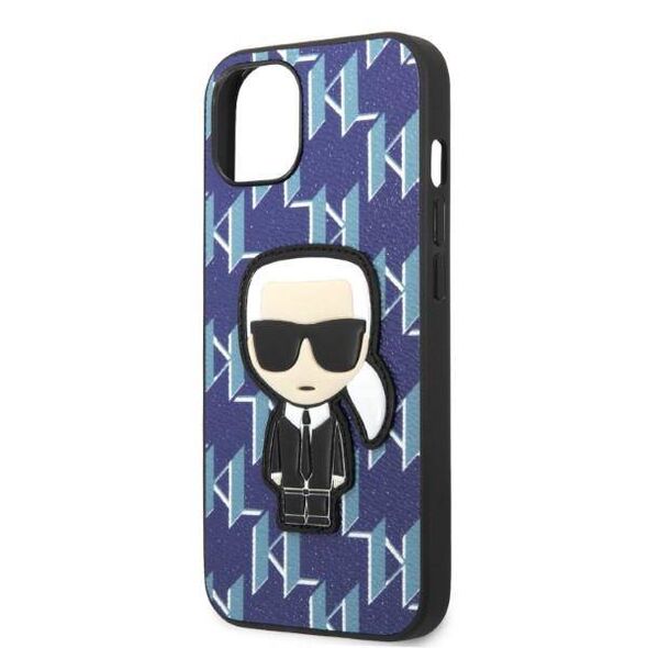 Original Case IPHONE 13 MINI Karl Lagerfeld Hardcase Monogram Ikonik Patch blue 3666339049485