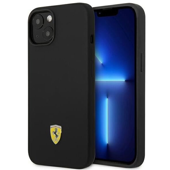 Ferrari FEHCP14SSIBBK iPhone 14 6.1&quot; black/black hardcase Silicone Metal Logo