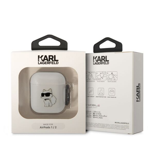 Karl Lagerfeld case for Airpods 1 / 2 KLA2HNCHTCT transparent Ikonik Choupette 3666339088040